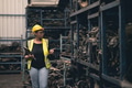 Black African women engineer worker working check stock in factory industry machine part warehouse. - PhotoDune Item for Sale
