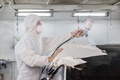 Garage car color repair roof painting wax airbrush coating team staff working in auto workshop - PhotoDune Item for Sale