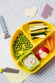Kids healthy finger foods on yellow plate - PhotoDune Item for Sale