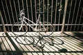 White bike parking on a street side - PhotoDune Item for Sale