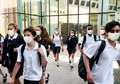 High school students wearing masks on their way home - PhotoDune Item for Sale