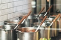 Stainless pots with ladles - PhotoDune Item for Sale