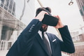 Elegant executive professional businessman bearded using 3D viewer - PhotoDune Item for Sale