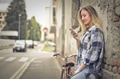Girl with a smartphone outdoor - PhotoDune Item for Sale