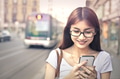 Girl with a smartphone outdoor - PhotoDune Item for Sale