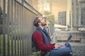 Man with a laptop outdoor - PhotoDune Item for Sale