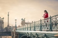 Woman texting on a bridge - PhotoDune Item for Sale