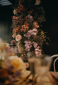 Elegant, luxury, big flower decoration on wall. Special event table set up with fresh flowers - PhotoDune Item for Sale