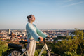 Young woman on electro bicycle, concept of commuting and ecologic traveling. - PhotoDune Item for Sale
