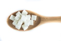 Aerial View of Sugar Cubes on Spoon on Isolated White Background - PhotoDune Item for Sale