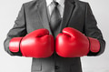Businessman in boxing gloves on white background - PhotoDune Item for Sale