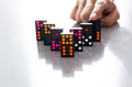 Man Hands playing domino on shiny desk - PhotoDune Item for Sale