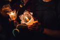 Buddhist praying with incense sticks, lotus flower and candles on holy religion day - PhotoDune Item for Sale