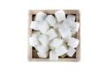 Aerial View of Sugar Cubes in Square Shaped Bowl on Isolated White Background - PhotoDune Item for Sale