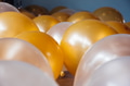 Close up and abstract of vintage white and gold balloons for background and texture - PhotoDune Item for Sale