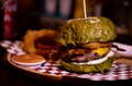 Juicy and greasy rustic cheese burger with mayonnaise melting inside grilled beef and fried meat - PhotoDune Item for Sale