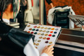 Woman deciding hair colour shade in salon - PhotoDune Item for Sale