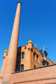 red brick building with staircase and tower - PhotoDune Item for Sale