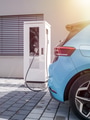 environment friendly electric car at charging station - PhotoDune Item for Sale