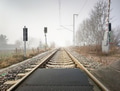 railroad tracks in misty conditions - PhotoDune Item for Sale