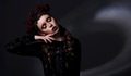 Dreamy woman with dark wreath of roses - PhotoDune Item for Sale