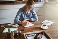 Young woman sketching out ideas while working from home - PhotoDune Item for Sale