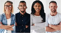 Diverse group of smiling entrepreneurs standing with their arms crossed - PhotoDune Item for Sale