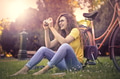 Girl sitting in a park - PhotoDune Item for Sale