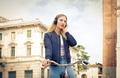 Woman listening to music outdoor - PhotoDune Item for Sale