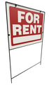 Right Facing For Rent Real Estate Yard Sign Isolated on a White Background. - PhotoDune Item for Sale