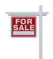 Left Facing For Sale Real Estate Sign Isolated on a White Background. - PhotoDune Item for Sale