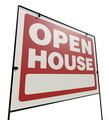Right Facing Open House Real Estate Yard Sign Isolated on a White Background. - PhotoDune Item for Sale