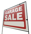 Left Facing Garage Sale Yard Sign Isolated on a White Background. - PhotoDune Item for Sale