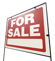 Left Facing For Sale Real Estate Yard Sign Isolated on a White Background. - PhotoDune Item for Sale