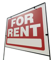 Left Facing For Rent Real Estate Yard Sign Isolated on a White Background. - PhotoDune Item for Sale