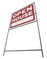 Left Facing Open House Real Estate Yard Sign Isolated on a White Background. - PhotoDune Item for Sale
