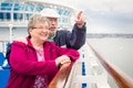 Senior Adult Couple Enjoying The View From Their Passenger Cruise Ship Railing. - PhotoDune Item for Sale