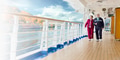 Happy Senior Adult Couple Strolling Along the Cruise Ship Deck Exercising On a Crisp Fall Morning. - PhotoDune Item for Sale