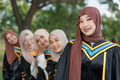 Group of Asian Muslim women Happy congratulation university outdoors - PhotoDune Item for Sale
