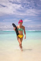 A Young Girl is Happily Enjoying Vacation at the Beach - PhotoDune Item for Sale