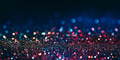 Abstract neon halftone color bokeh texture. Blur holiday light banner layout. Christmas new year - PhotoDune Item for Sale