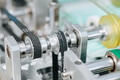 Face mask, Surgical mask production line, Closeup machine conveyor belt roller in hygiene factory - PhotoDune Item for Sale