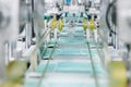 Face mask, Surgical mask production line, Closeup machine conveyor belt roller in hygiene factory - PhotoDune Item for Sale