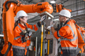 Technician engineer team fix service maintenance inspection robot arm installation in factory. - PhotoDune Item for Sale