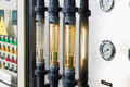 Water flow meter in water industry, LPM Flowmeter pressure gauge machine purifier process pipe - PhotoDune Item for Sale