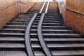 Underground tunnel stairs with bicycle Pushing ramps track rail - PhotoDune Item for Sale