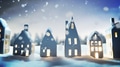 Miniature houses in a snowy winter village scene - PhotoDune Item for Sale
