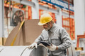 Senior staff worker in heavy industry, healthy elderly supervisor man work in metal sheet factory - PhotoDune Item for Sale