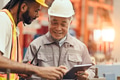 Professional senior engineer, Japanese expert engineer male happy working with young technician - PhotoDune Item for Sale