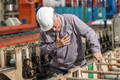 Senior factory worker chest pain suffering from heart attack, heart fail sign expression at work - PhotoDune Item for Sale